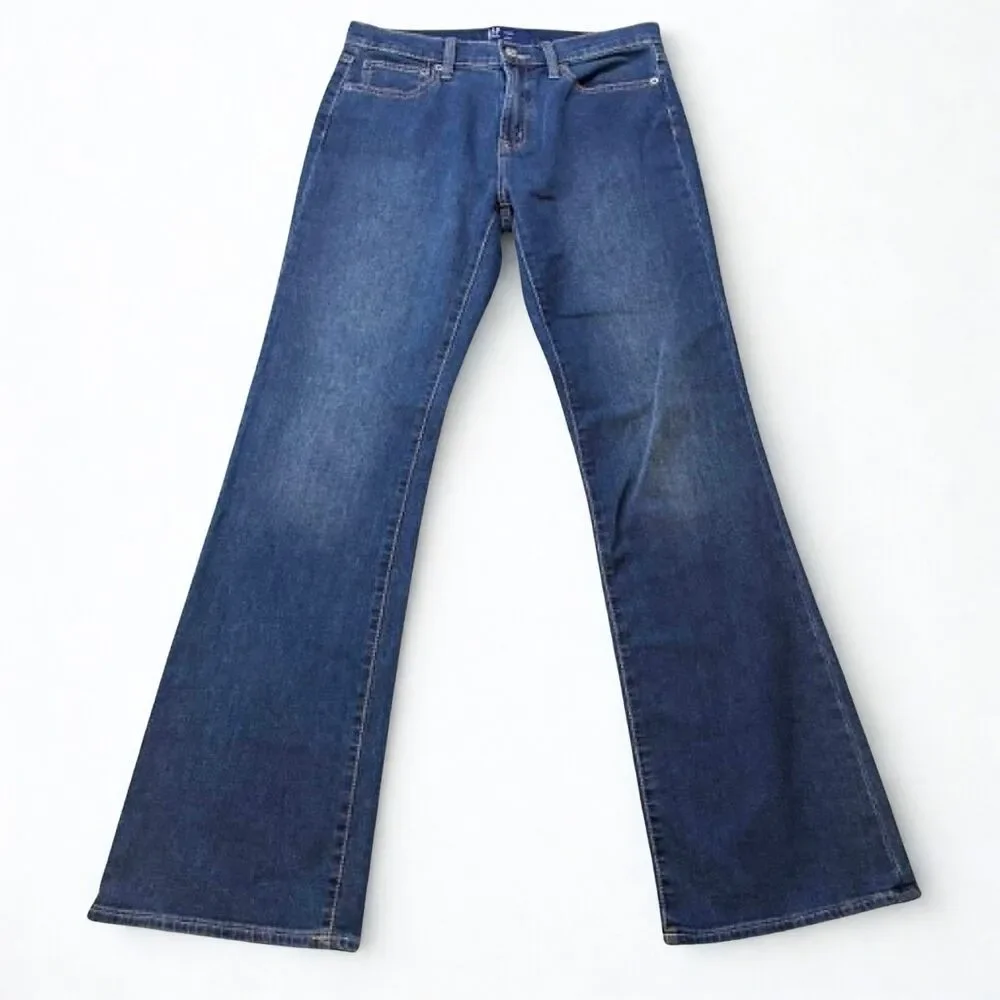 GAP Denim Womens Bootcut Jeans Size 6 28R Medium Wash Stretch Blue